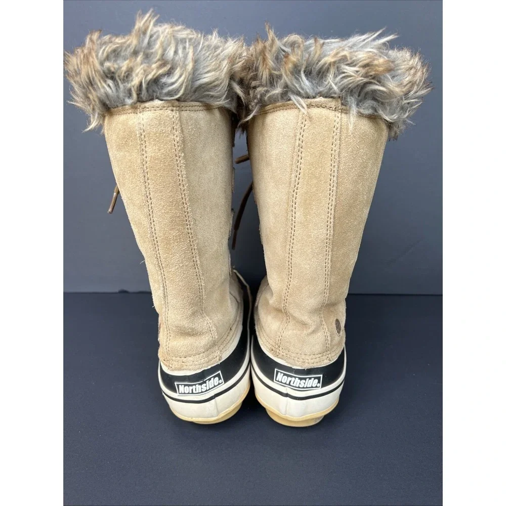 NORTHSIDE Kathmandu Women Sz 6 Faux Fur Mid Calf Boots Thinsulate 3m Gingerbread